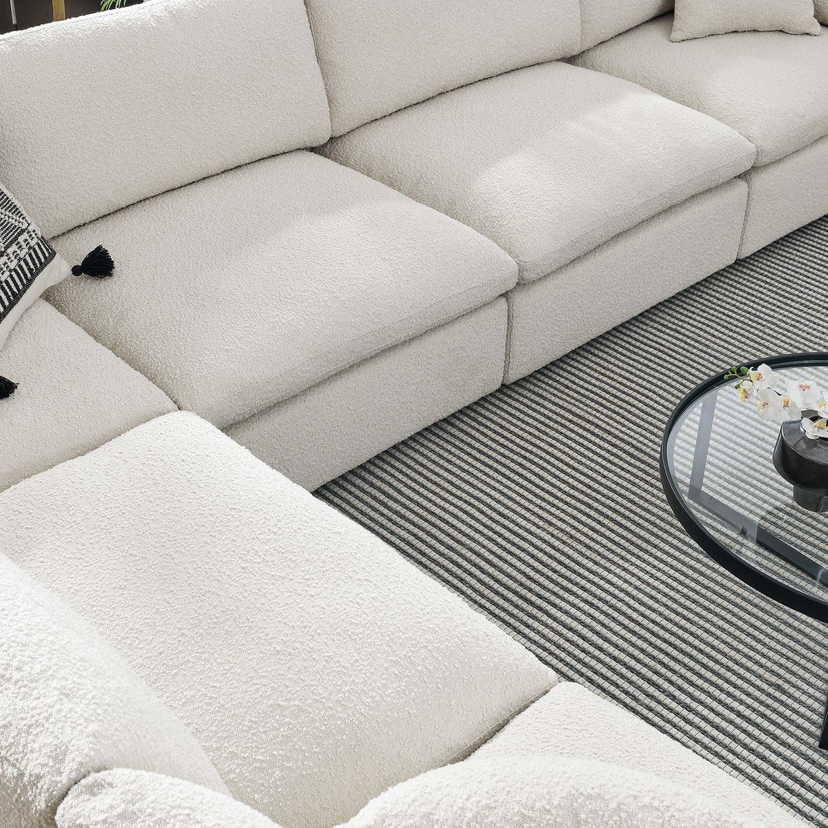 Commix 6-Piece Down Filled Overstuffed Boucle Fabric Sectional Sofa by Modway, photo 10 of 30