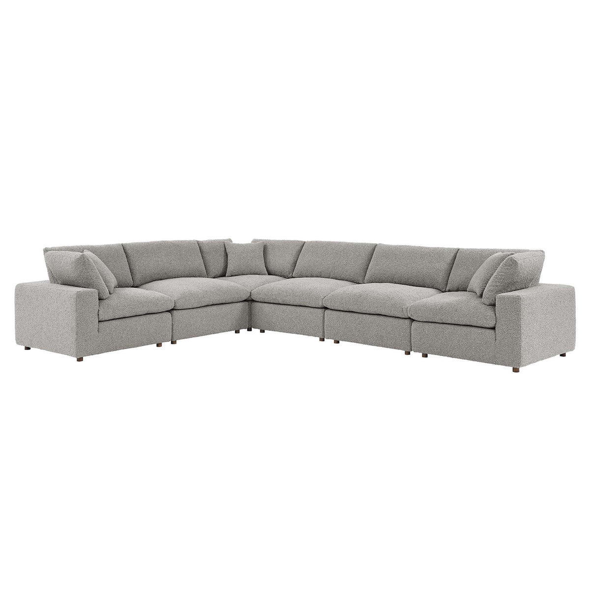 Commix 6-Piece Down Filled Overstuffed Boucle Fabric Sectional Sofa by Modway, photo 11 of 30