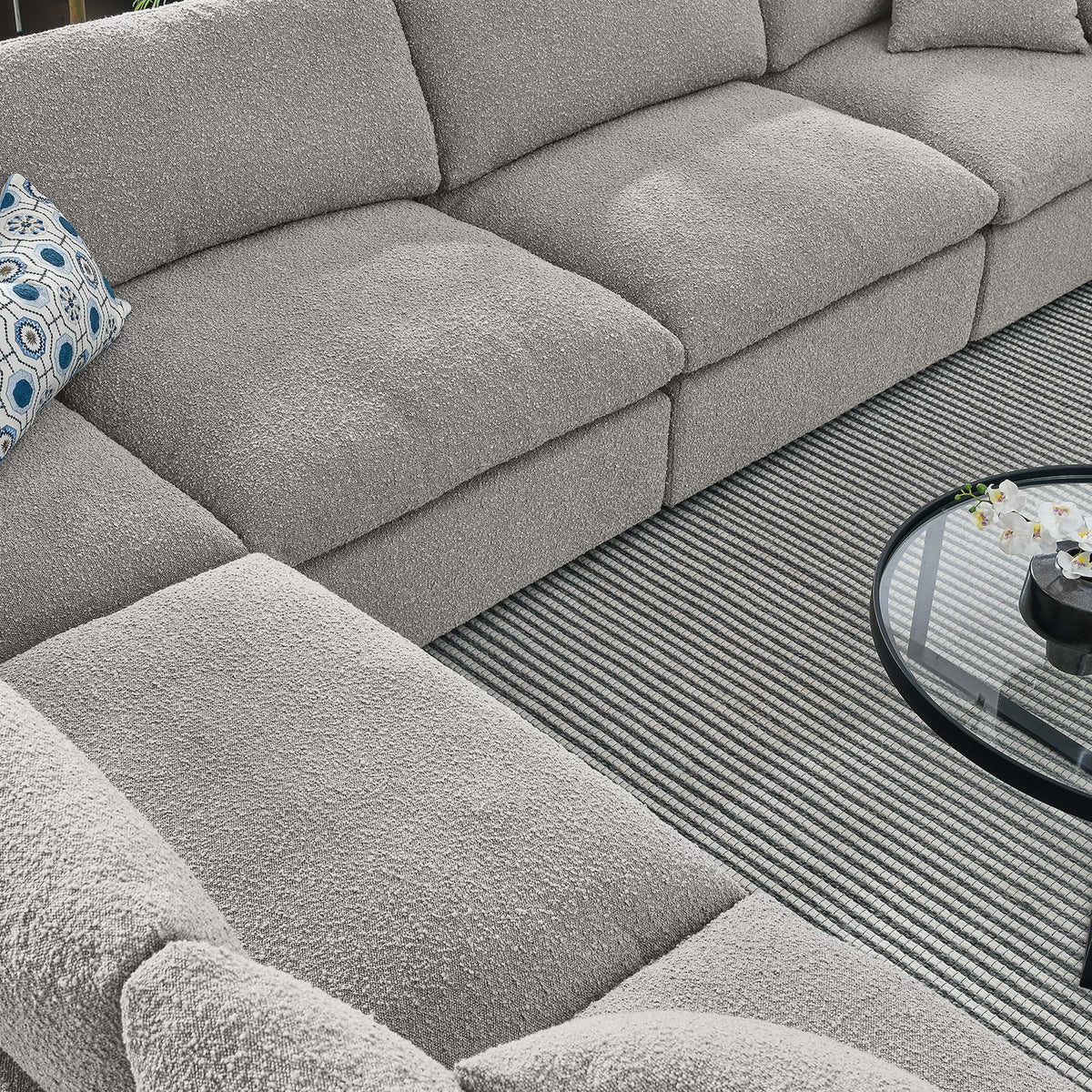 Commix 6-Piece Down Filled Overstuffed Boucle Fabric Sectional Sofa by Modway, photo 15 of 30