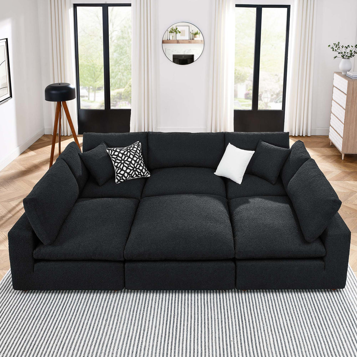 Commix 6-Piece Down Filled Overstuffed Boucle Fabric Sectional Sofa by Modway, photo 19 of 30