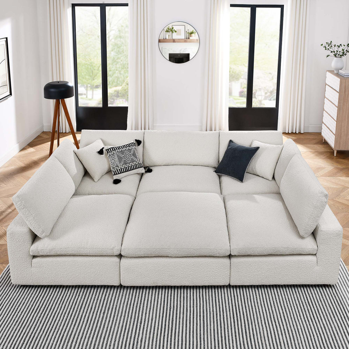 Commix 6-Piece Down Filled Overstuffed Boucle Fabric Sectional Sofa by Modway, photo 24 of 30