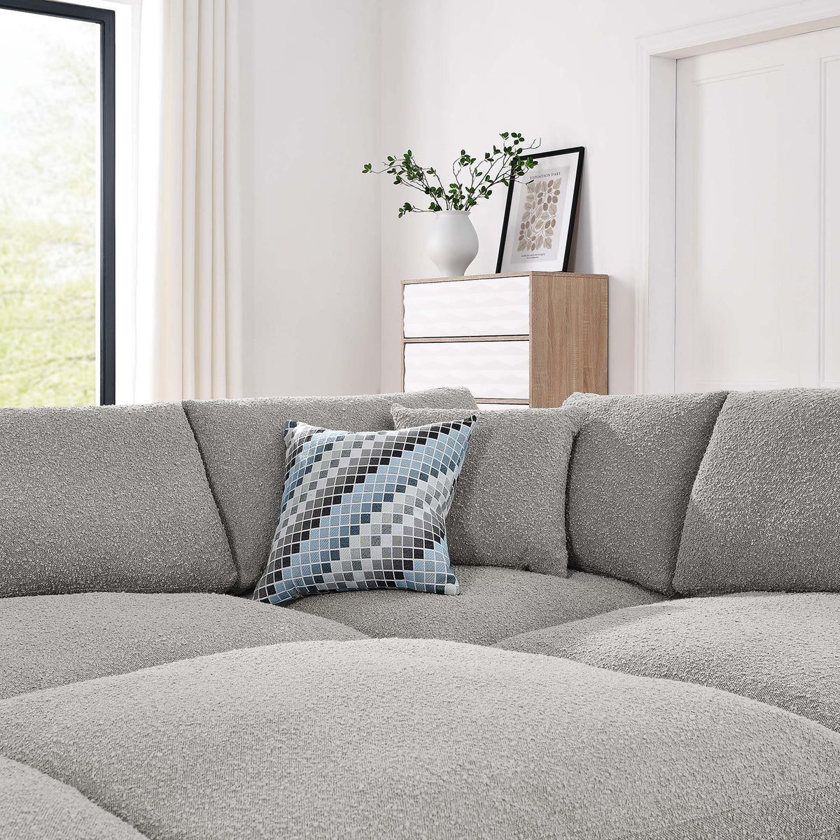 Commix 6-Piece Down Filled Overstuffed Boucle Fabric Sectional Sofa by Modway, photo 30 of 30