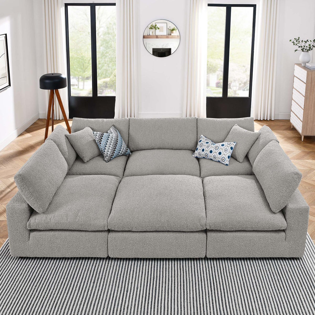 Commix 6-Piece Down Filled Overstuffed Boucle Fabric Sectional Sofa by Modway, photo 29 of 30