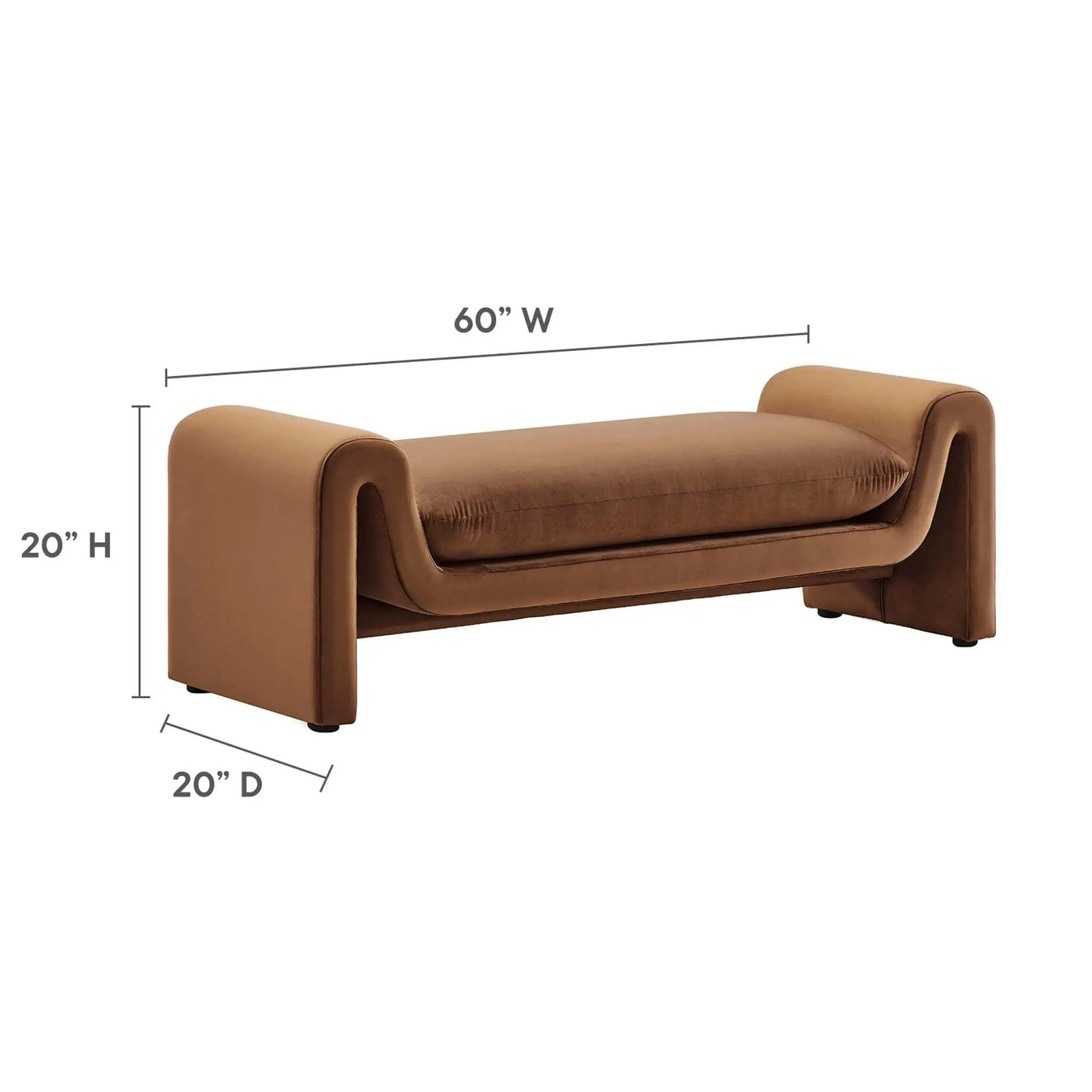 Waverly Performance Velvet Bench by Modway by HouseOfZazla