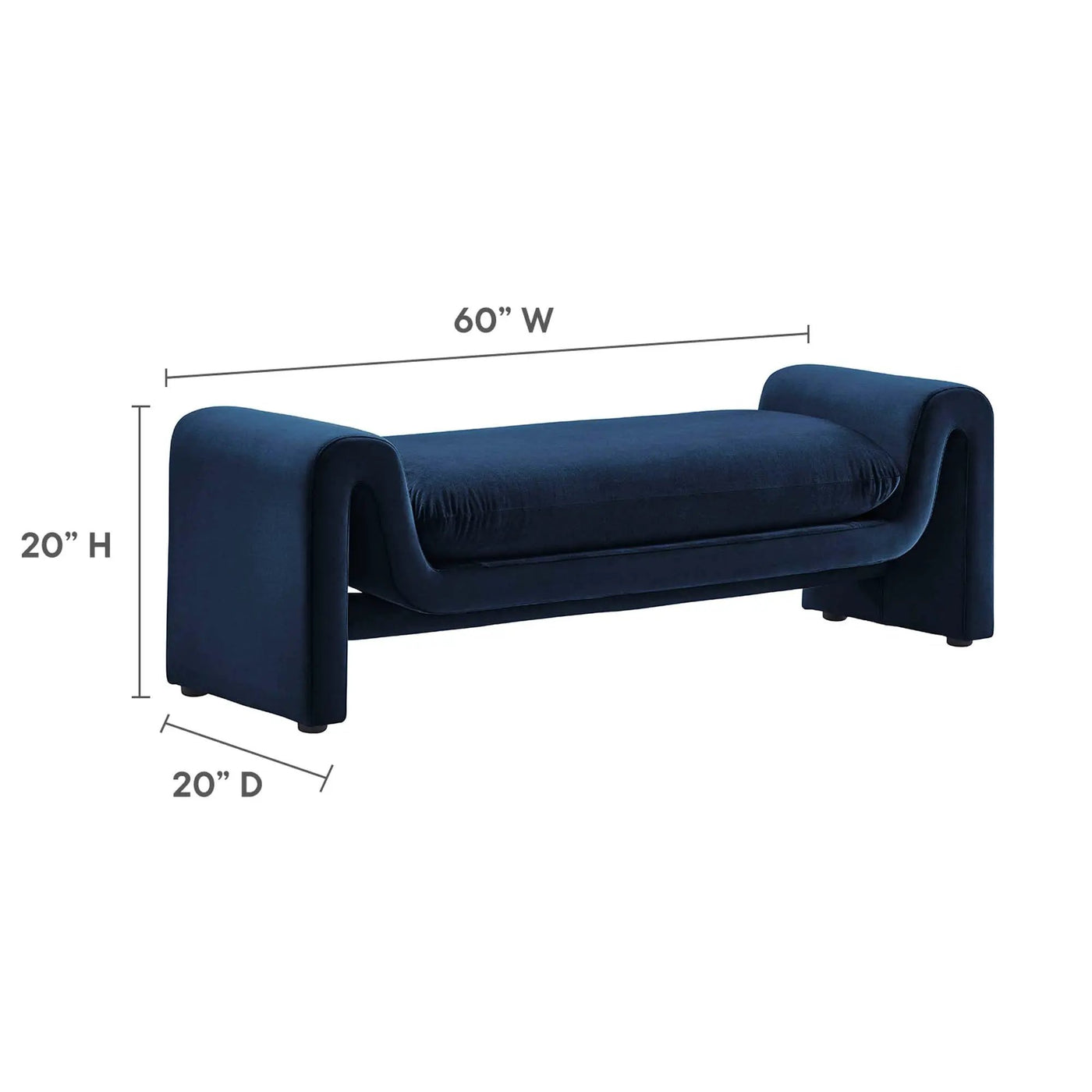 Waverly Performance Velvet Bench by Modway by HouseOfZazla