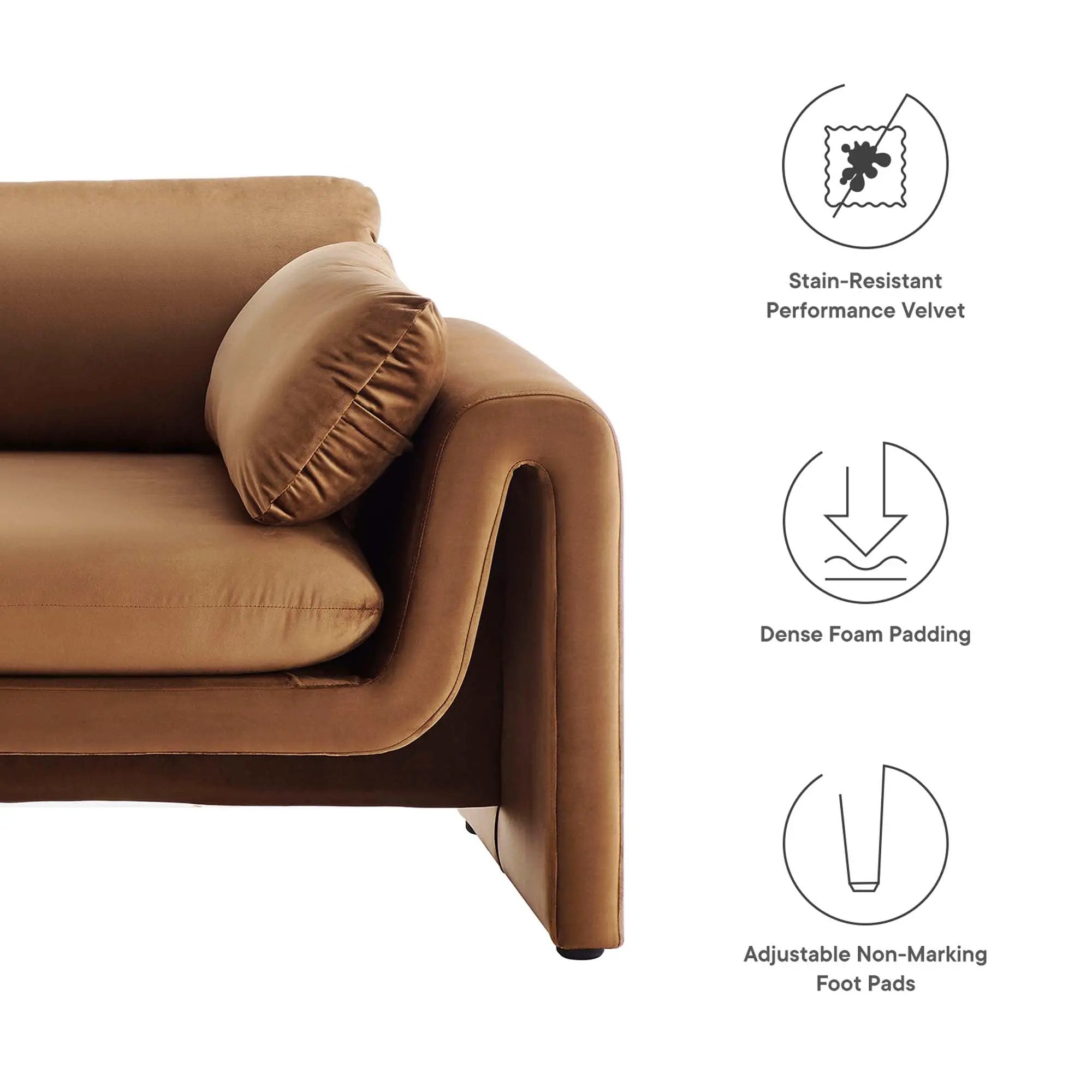 Waverly Performance Velvet Sofa by Modway by HouseOfZazla