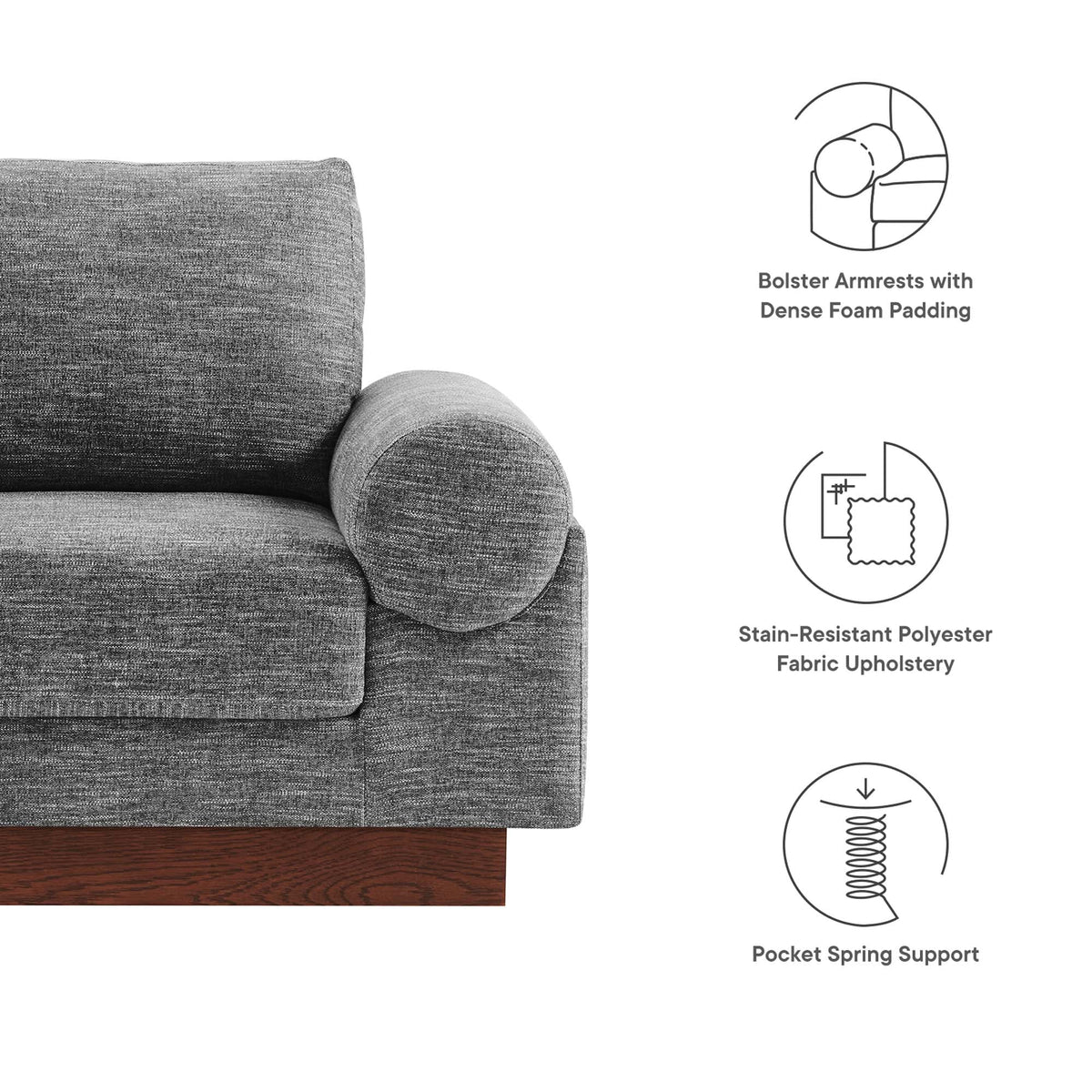 Oasis Upholstered Fabric Armchair by Modway, photo 2 of 18