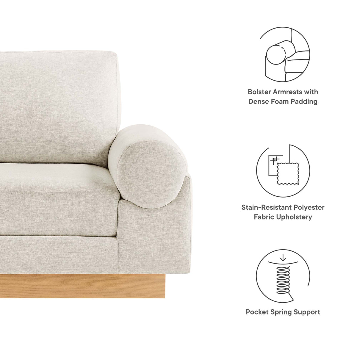 Oasis Upholstered Fabric Armchair by Modway, photo 11 of 18
