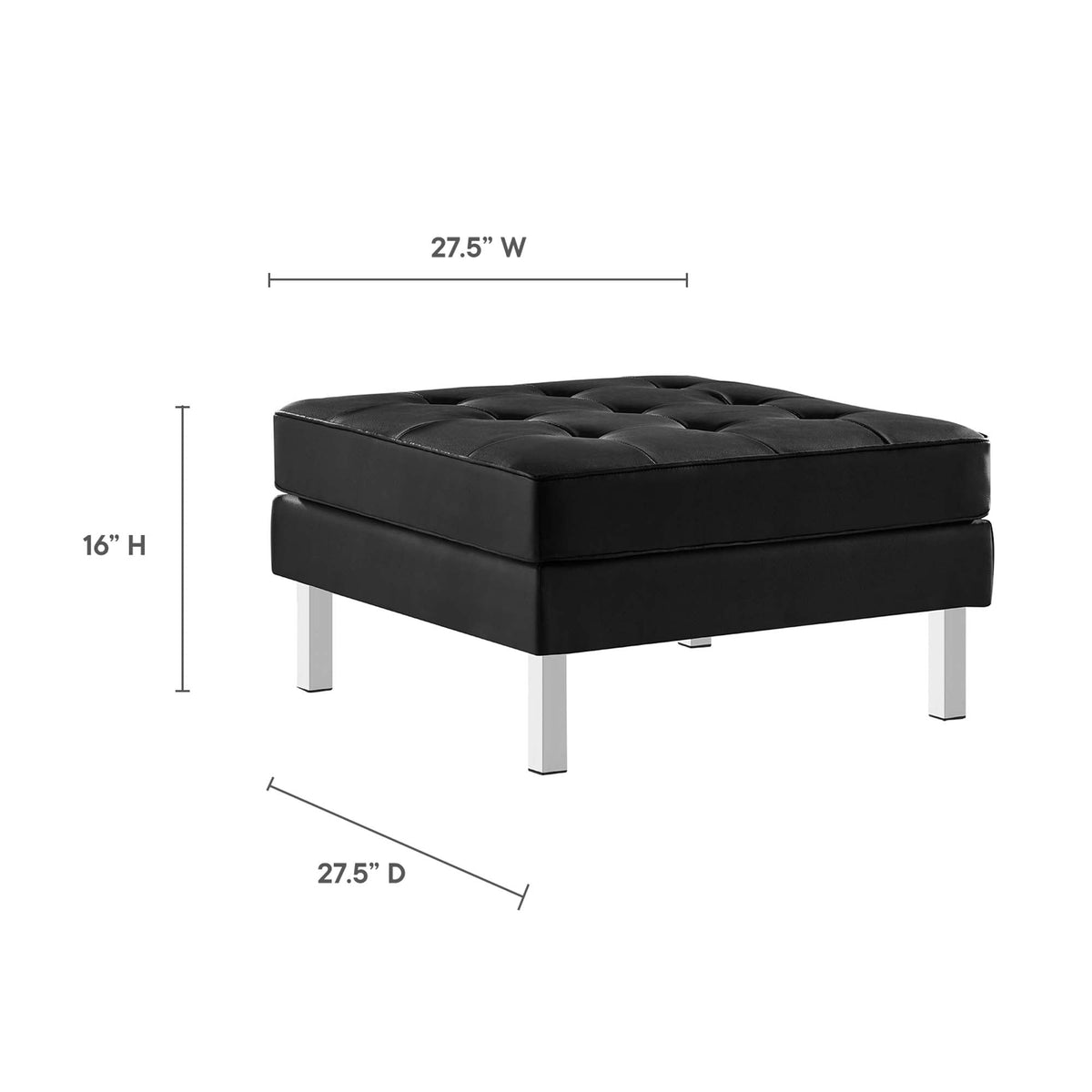 Loft Tufted Vegan Leather Sofa and Ottoman Set by Modway, photo 4 of 39