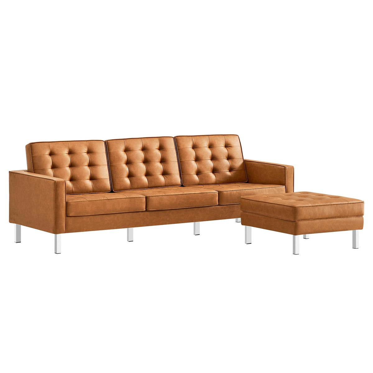 Loft Tufted Vegan Leather Sofa and Ottoman Set by Modway, photo 20 of 39