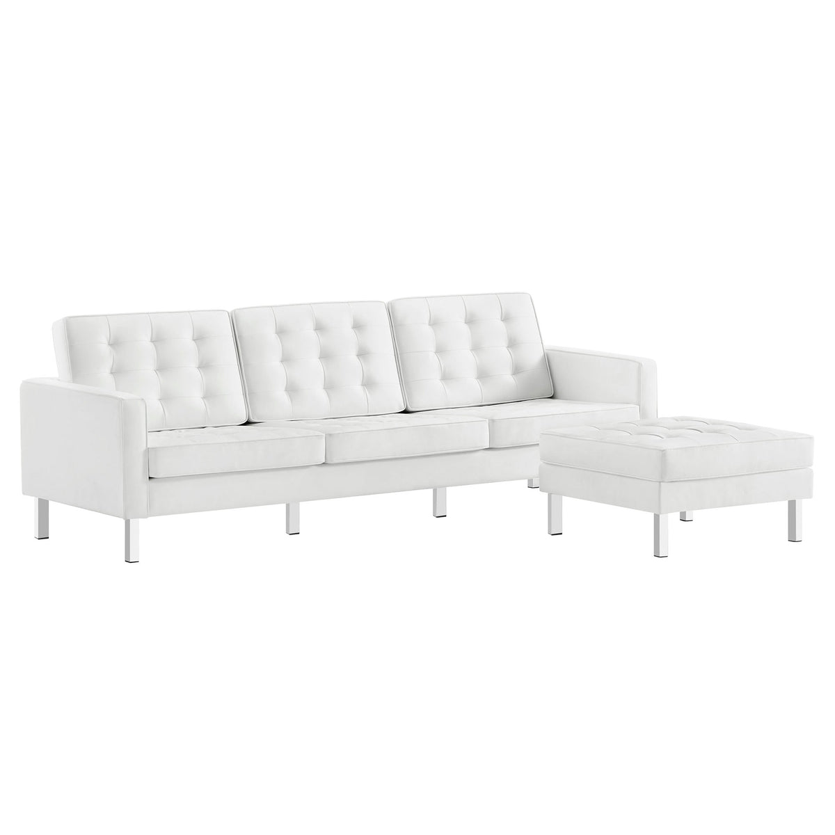 Loft Tufted Vegan Leather Sofa and Ottoman Set by Modway, photo 30 of 39