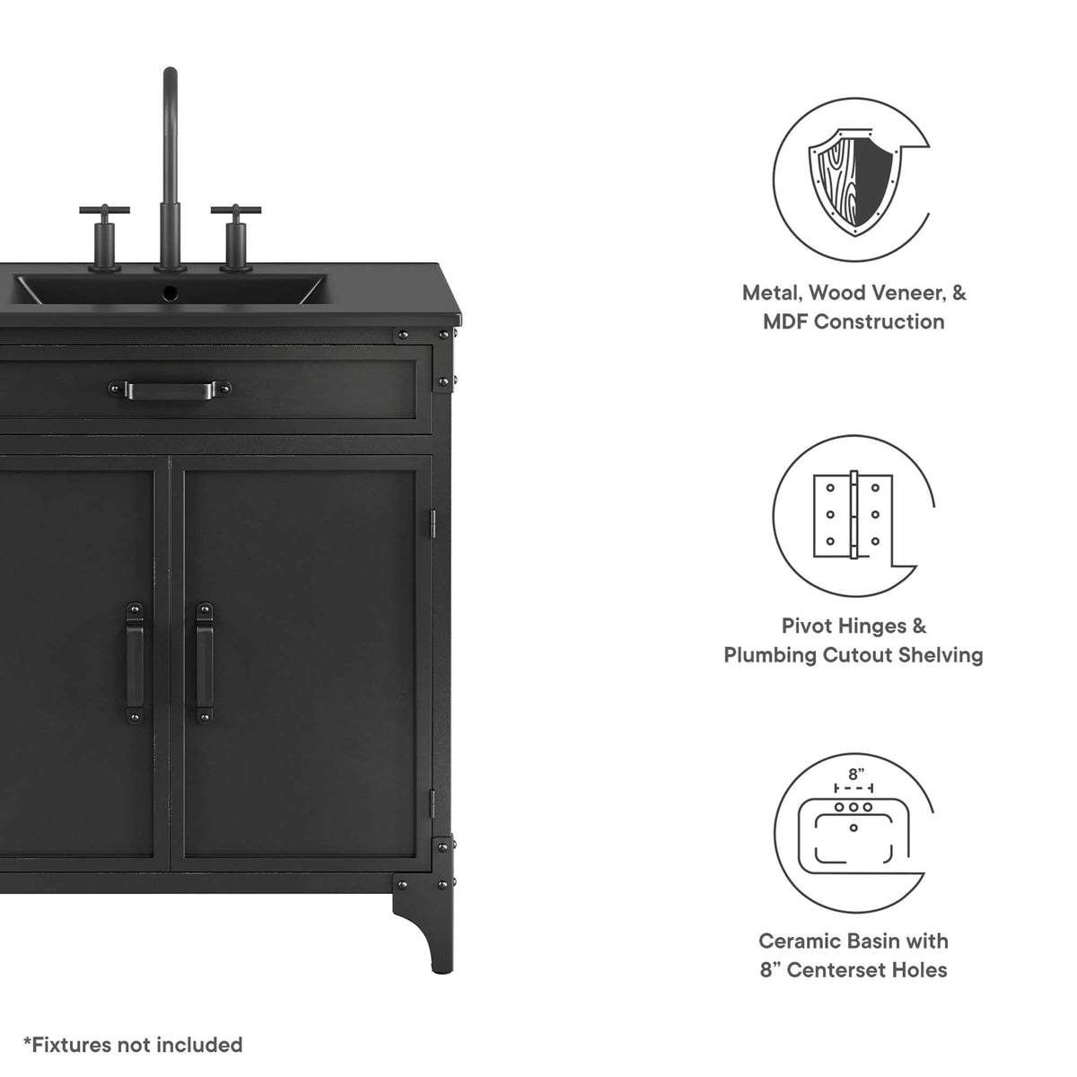 Steamforge 30" Bathroom Vanity by Modway - EEI-6416, photo 2 of 11