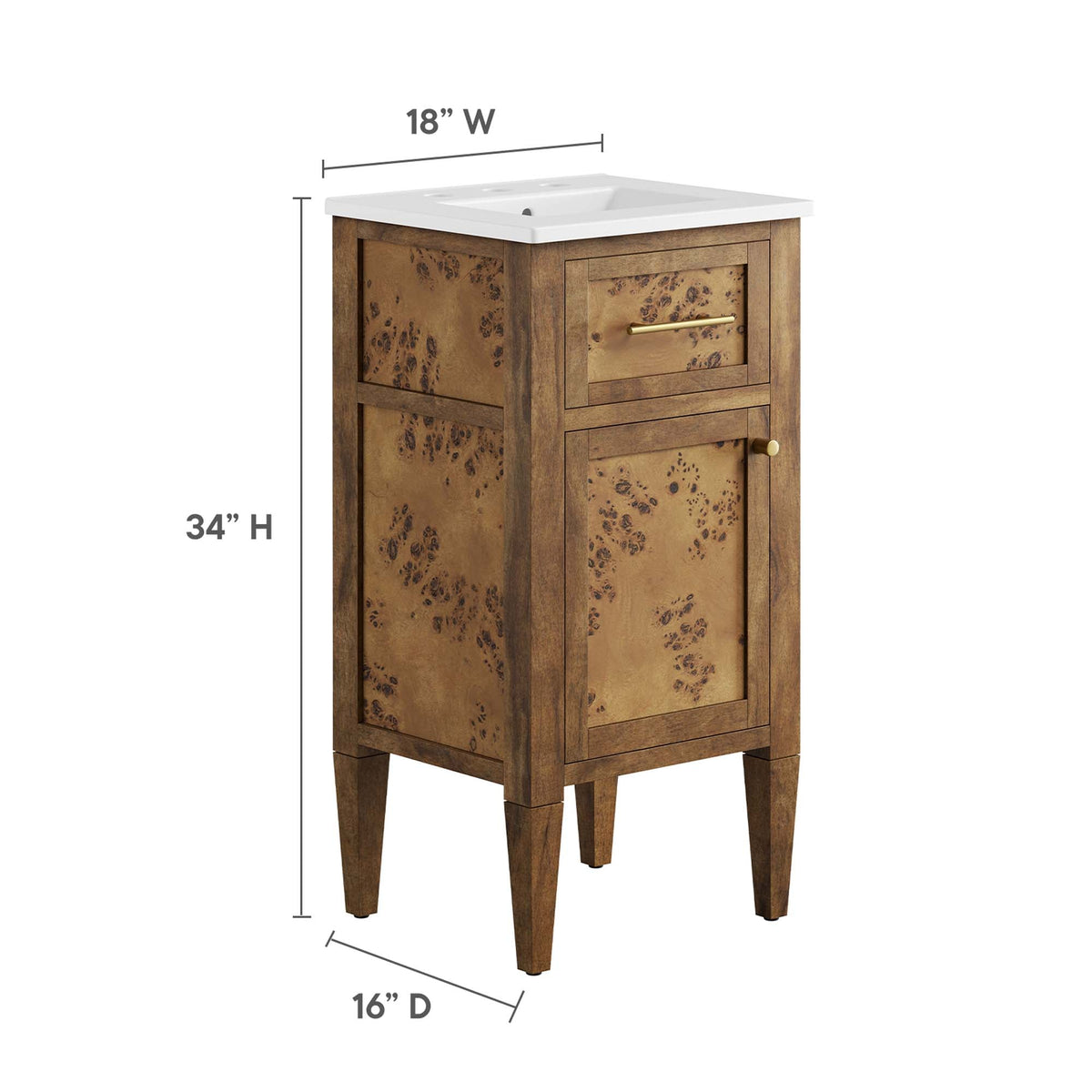 Elysian Wood Bathroom Vanity by Modway, photo 9 of 14