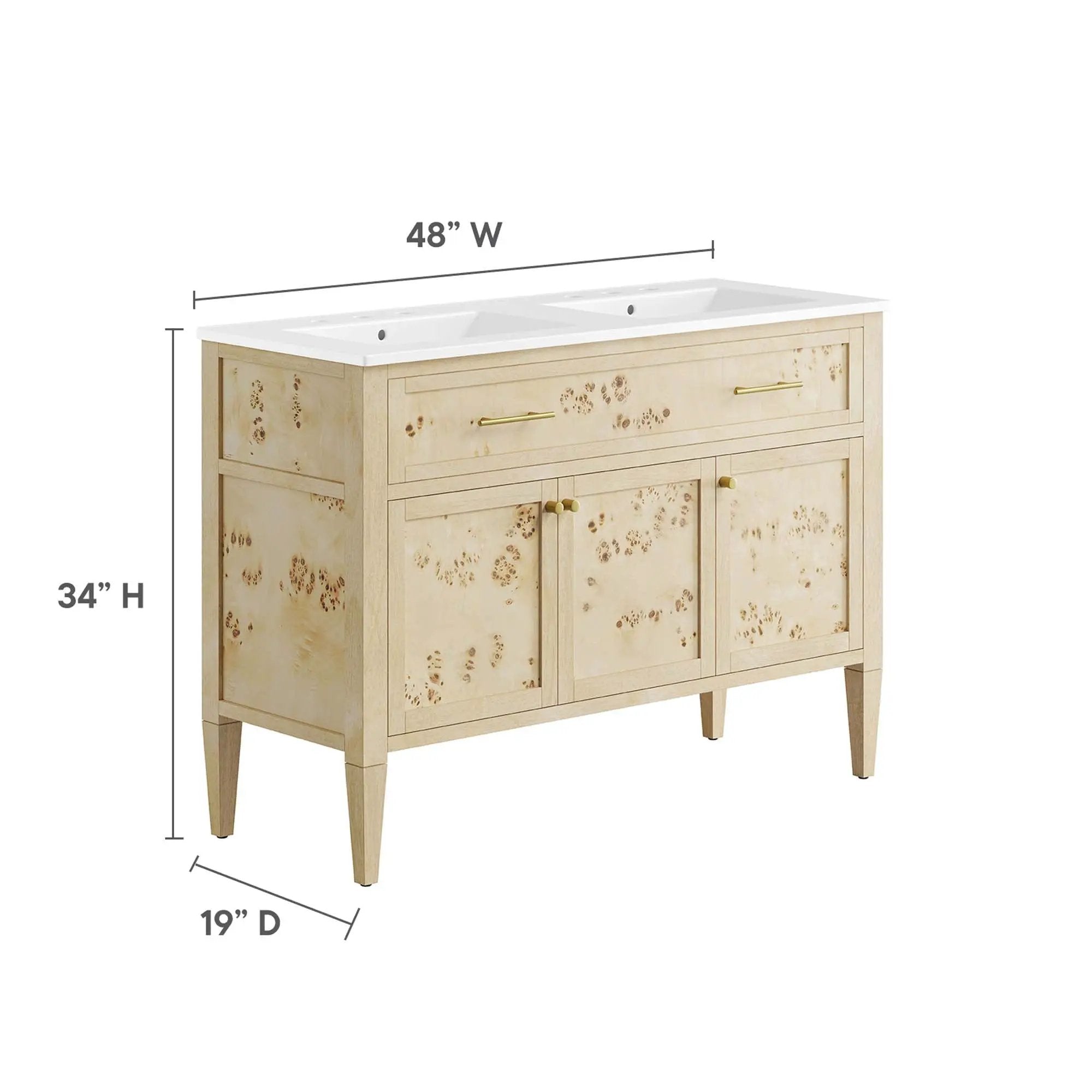 Elysian 48" Double Sink Bathroom Vanity by Modway by HouseOfZazla