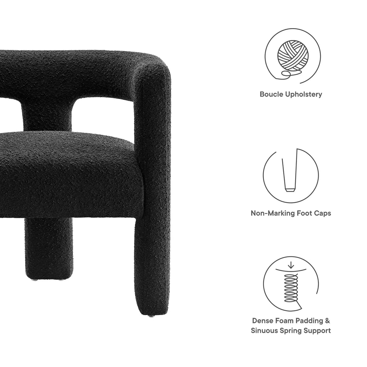 Kayla Boucle Upholstered Armchair by Modway by HouseOfZazla