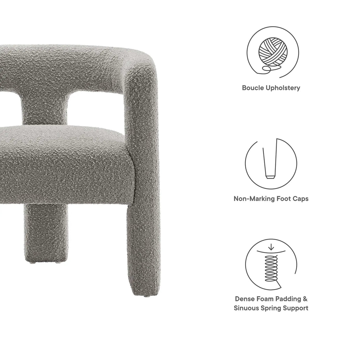 Kayla Boucle Upholstered Armchair by Modway by HouseOfZazla