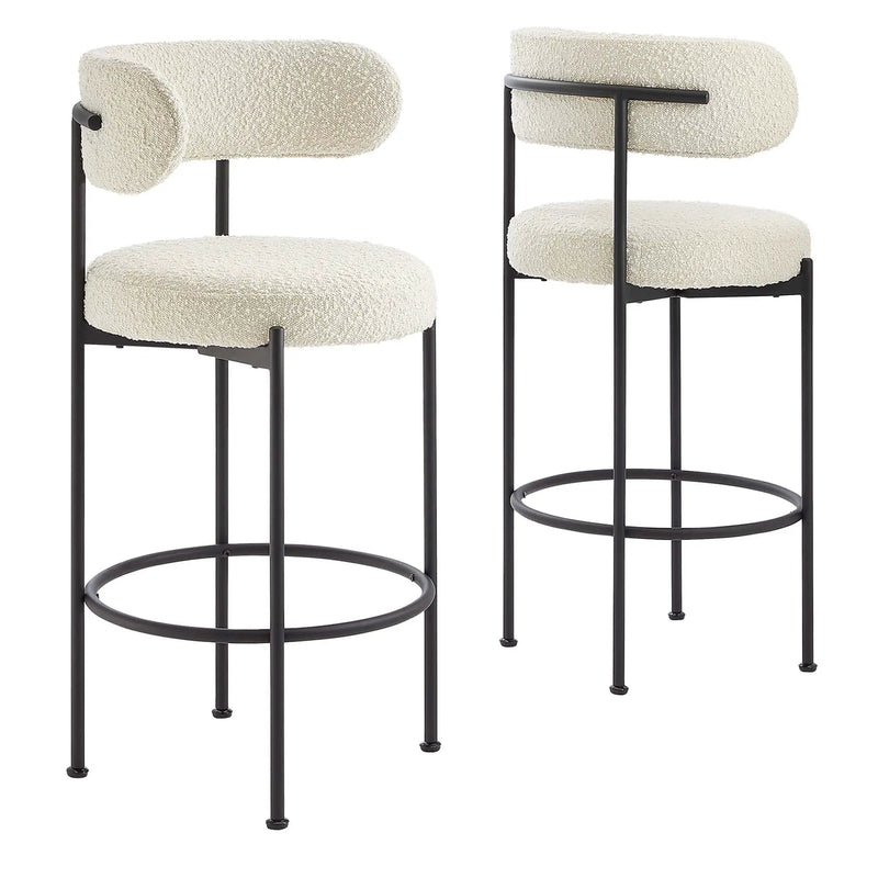 Albie Boucle Fabric Bar Stools Set of 2 by Modway by HouseOfZazla