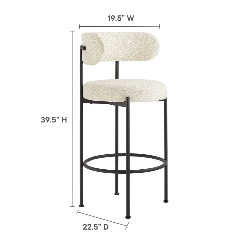 Albie Boucle Fabric Bar Stools Set of 2 by Modway by HouseOfZazla
