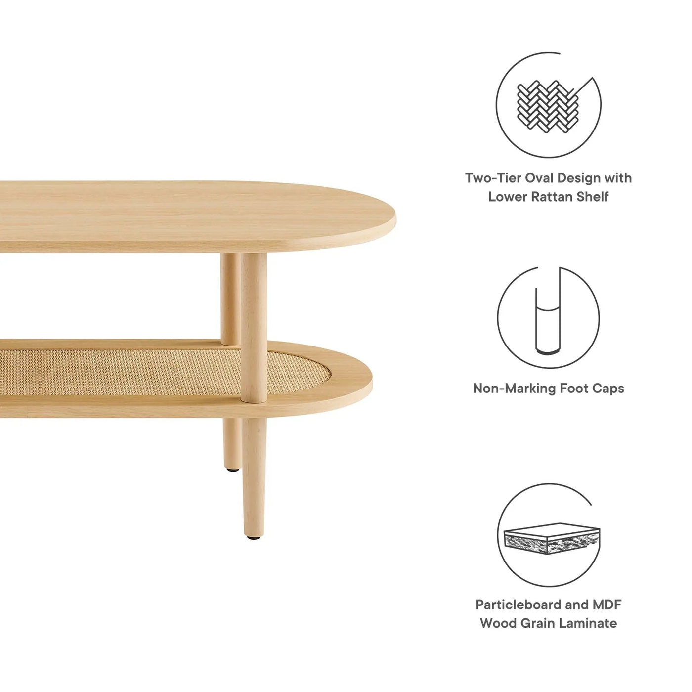 Torus Oval Coffee Table by Modway by HouseOfZazla