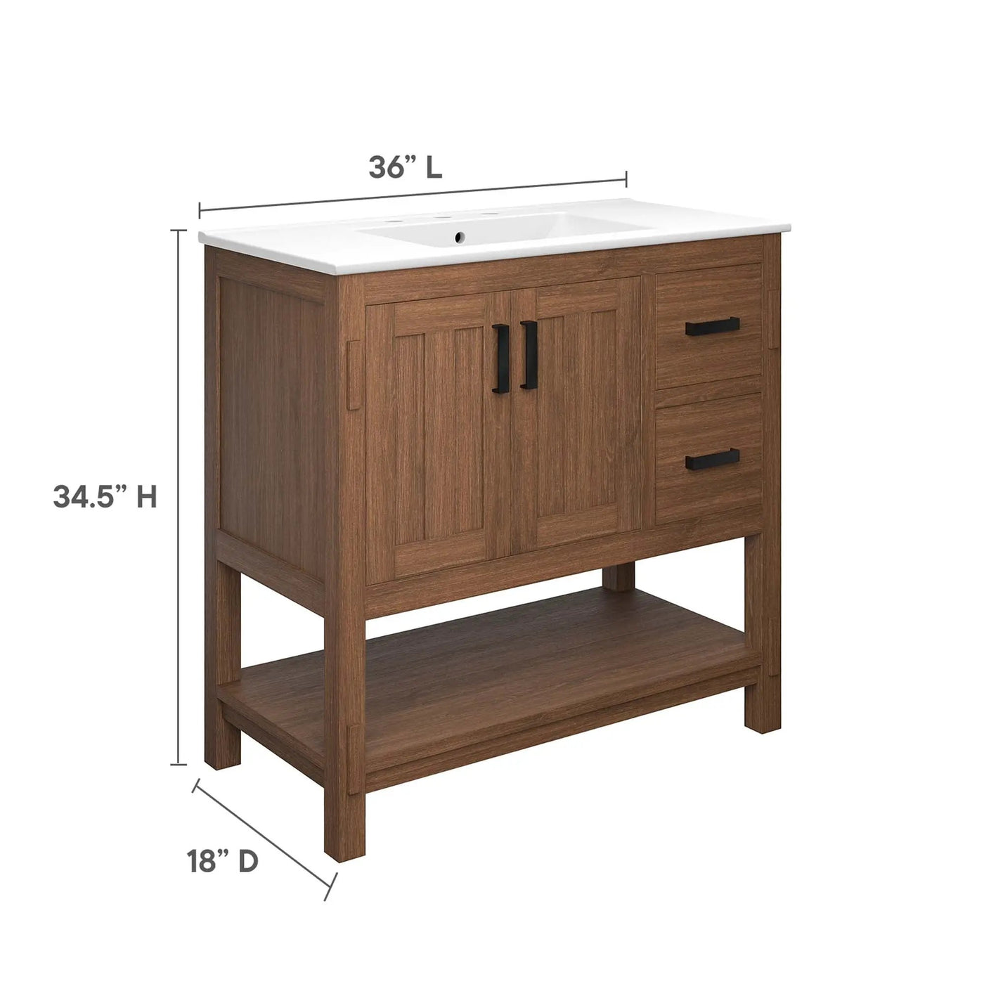 Ashlyn 36" Wood Bathroom Vanity by Modway by HouseOfZazla