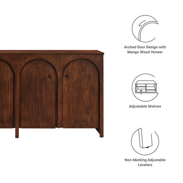 Appia Wood Grain 4-Door Sideboard Storage Cabinet by Modway, photo 2 of 14