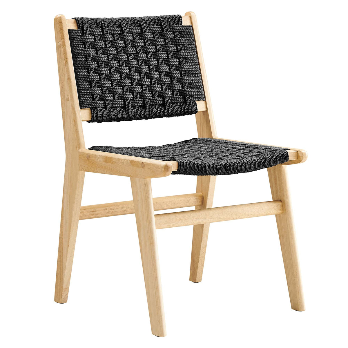 Saoirse Woven Rope Wood Dining Side Chair Set of 2 by Modway, photo 4 of 40