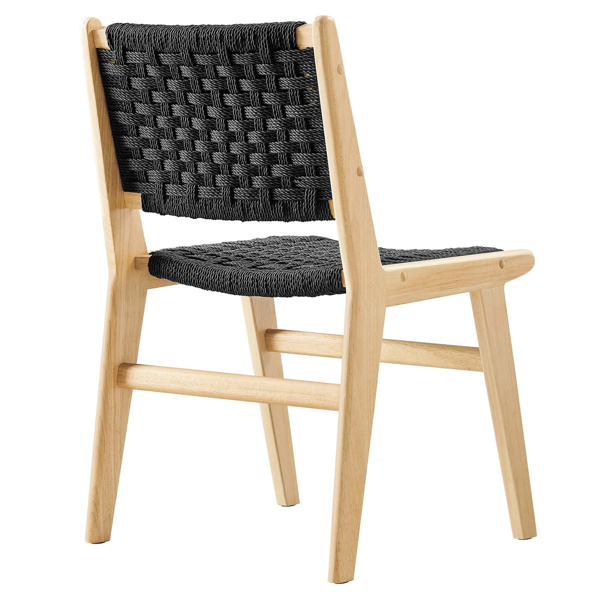 Saoirse Woven Rope Wood Dining Side Chair Set of 2 by Modway, photo 6 of 40
