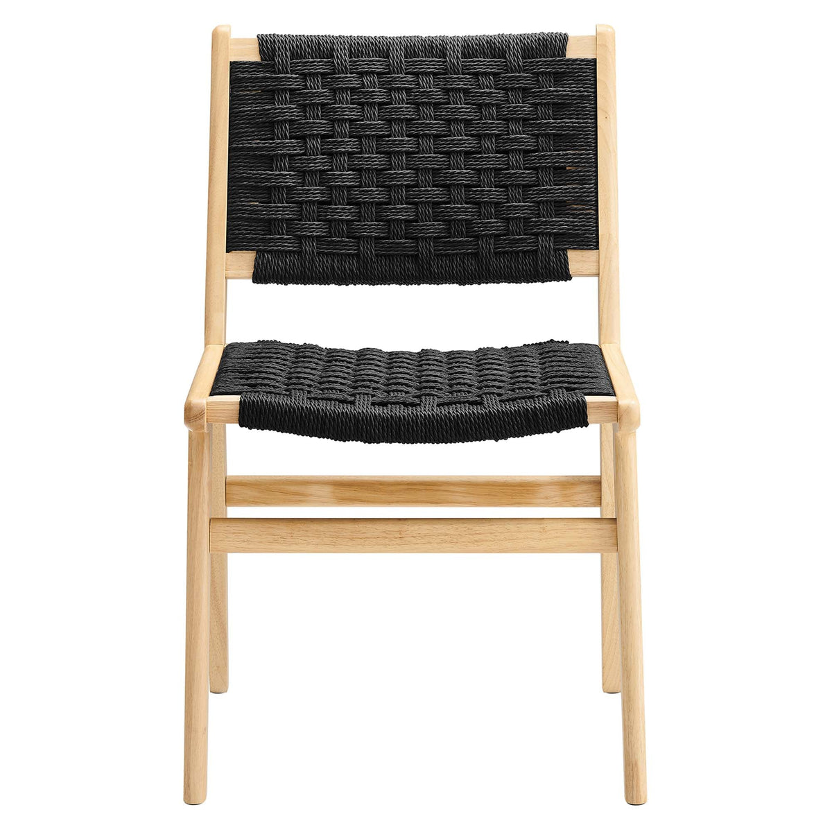 Saoirse Woven Rope Wood Dining Side Chair Set of 2 by Modway, photo 7 of 40