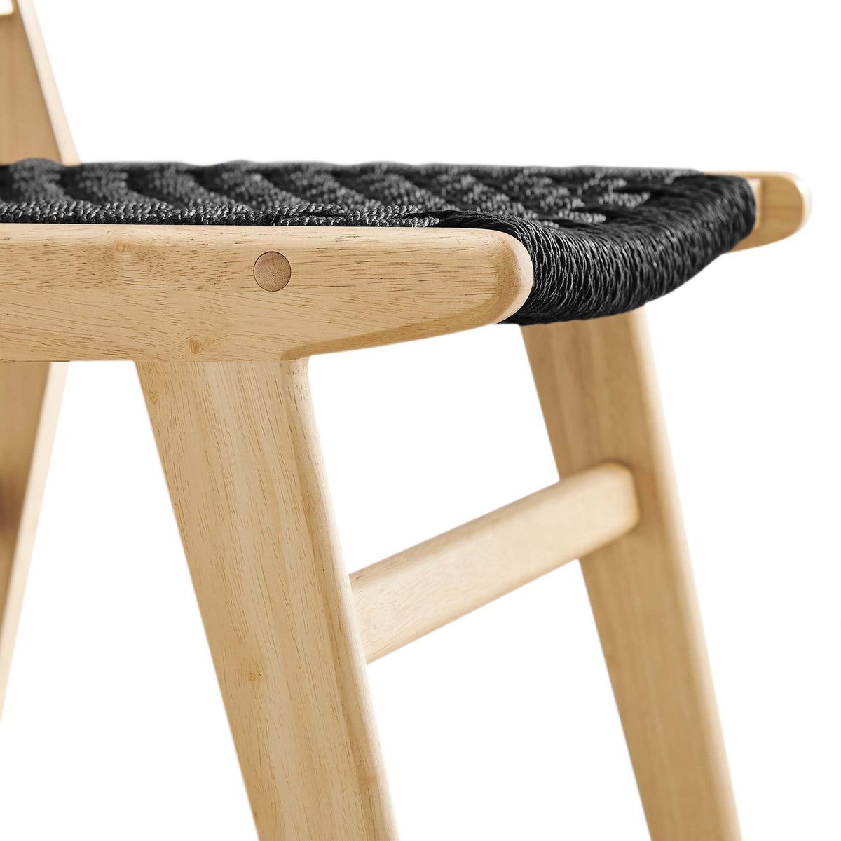 Saoirse Woven Rope Wood Dining Side Chair Set of 2 by Modway, photo 8 of 40