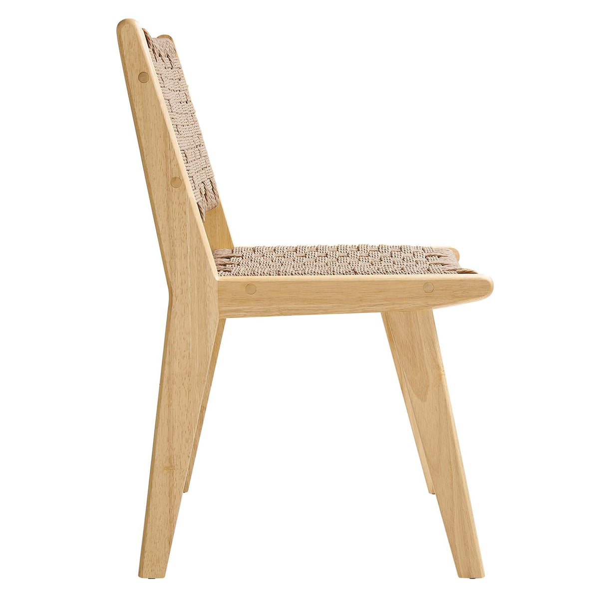 Saoirse Woven Rope Wood Dining Side Chair Set of 2 by Modway, photo 16 of 40