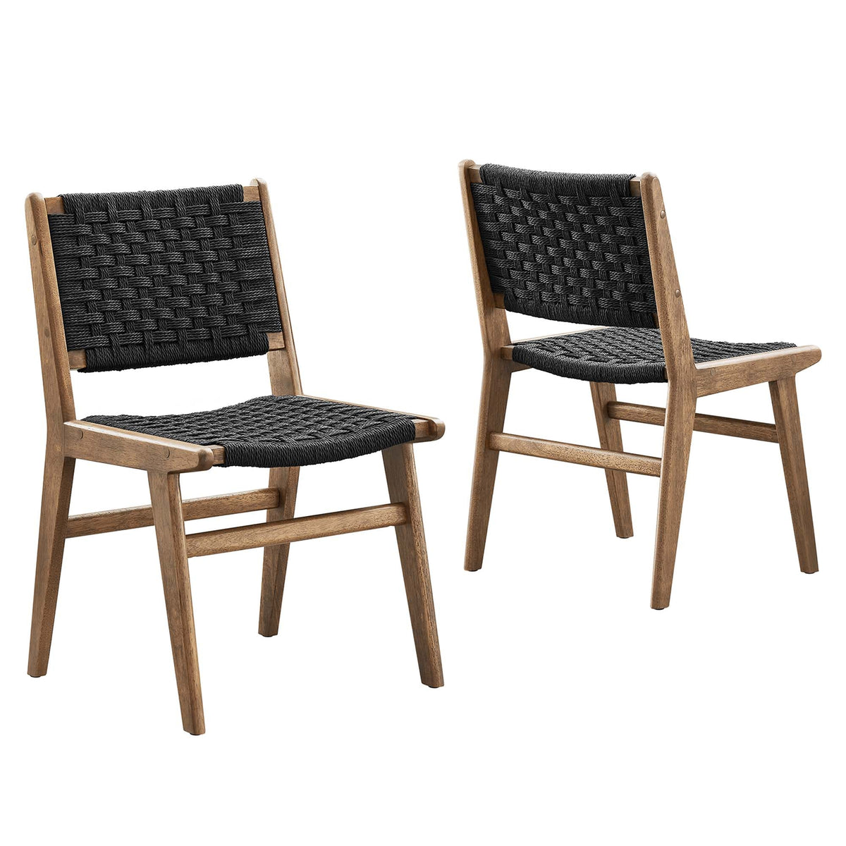 Saoirse Woven Rope Wood Dining Side Chair Set of 2 by Modway, photo 23 of 40