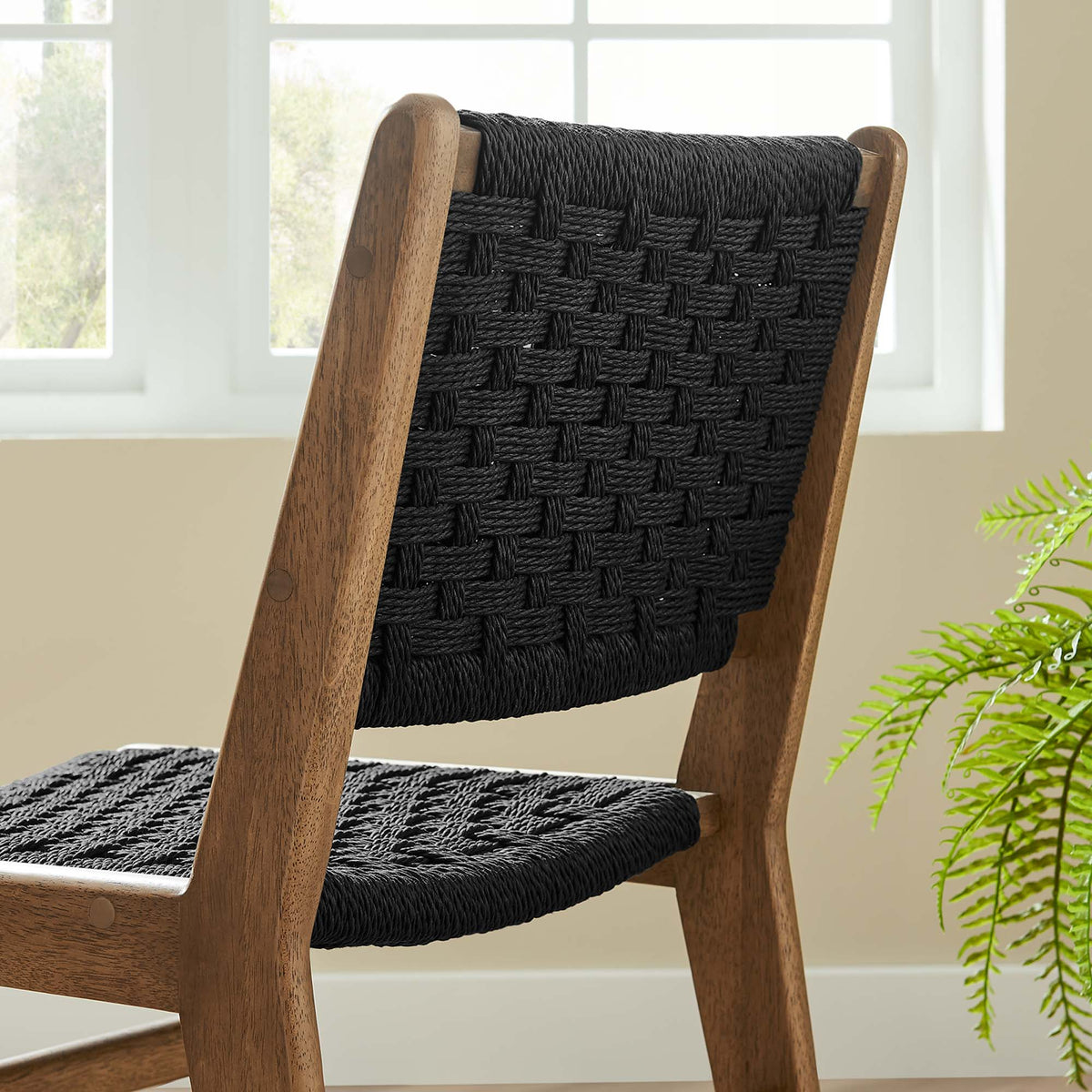Saoirse Woven Rope Wood Dining Side Chair Set of 2 by Modway, photo 31 of 40
