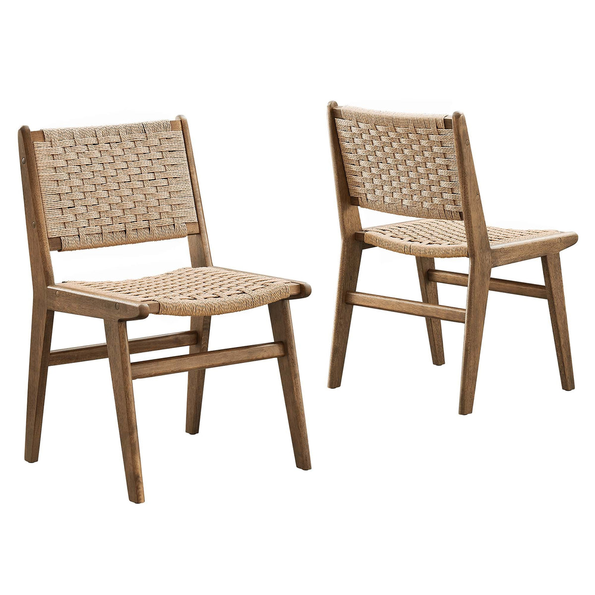 Saoirse Woven Rope Wood Dining Side Chair Set of 2 by Modway, photo 34 of 40