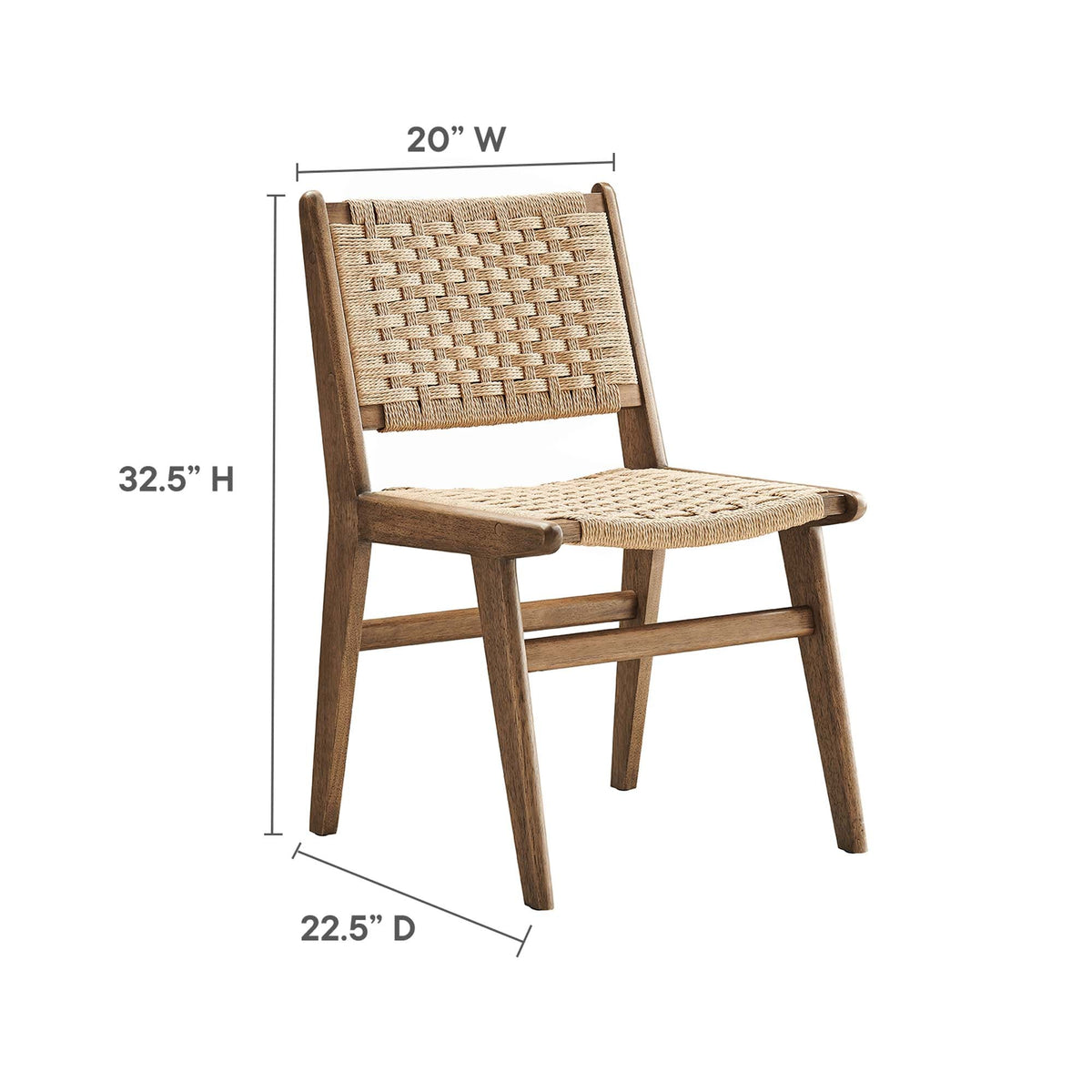 Saoirse Woven Rope Wood Dining Side Chair Set of 2 by Modway, photo 36 of 40
