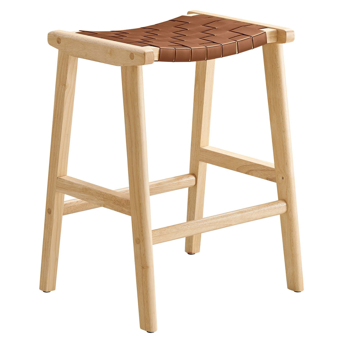 Saoirse Faux Leather Wood Counter Stool Set of 2 by Modway, photo 4 of 30