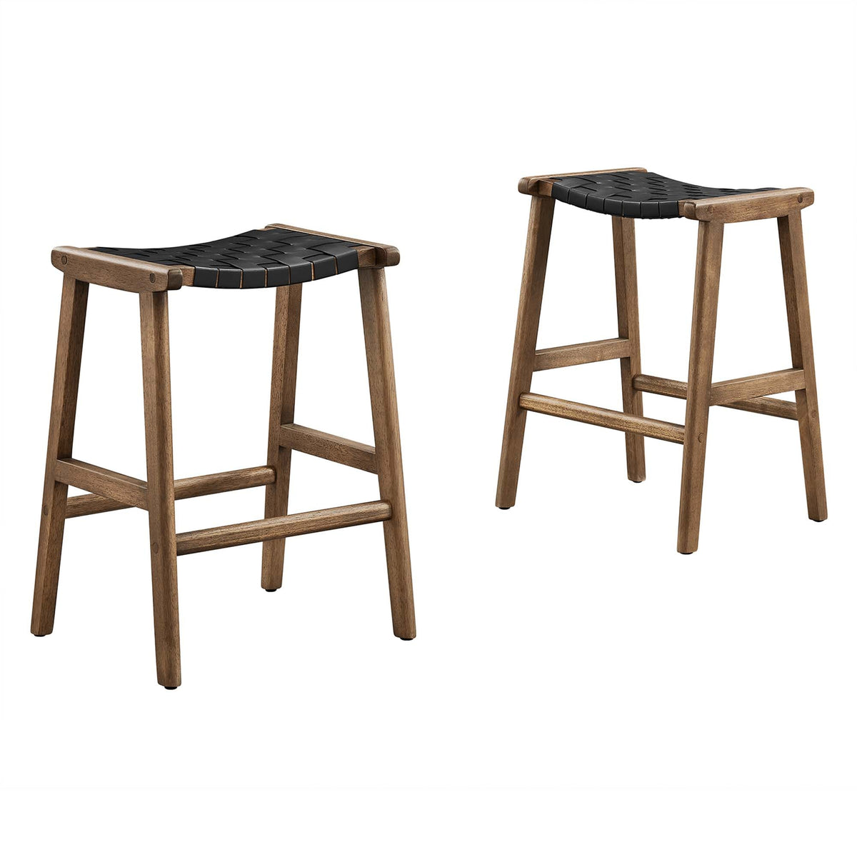 Saoirse Faux Leather Wood Counter Stool Set of 2 by Modway, photo 11 of 30