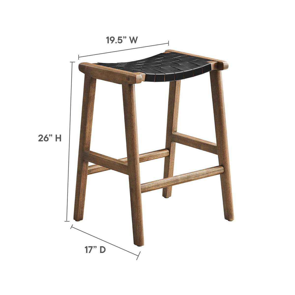Saoirse Faux Leather Wood Counter Stool Set of 2 by Modway, photo 13 of 30