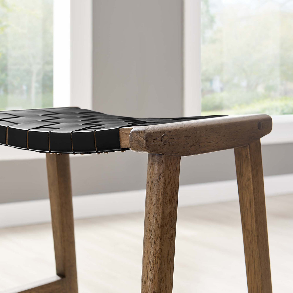 Saoirse Faux Leather Wood Counter Stool Set of 2 by Modway, photo 20 of 30