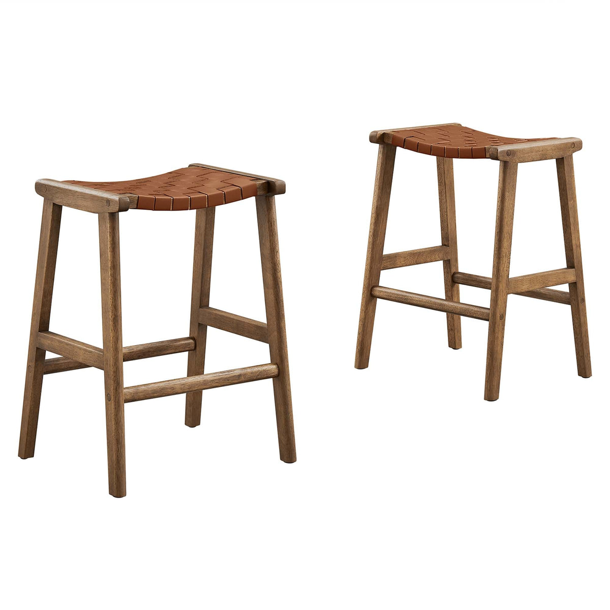 Saoirse Faux Leather Wood Counter Stool Set of 2 by Modway, photo 21 of 30