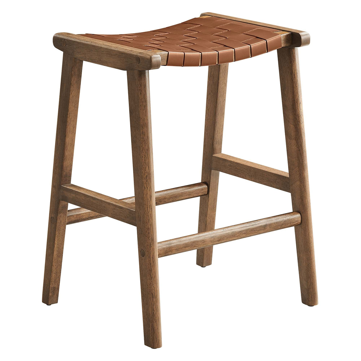 Saoirse Faux Leather Wood Counter Stool Set of 2 by Modway, photo 24 of 30
