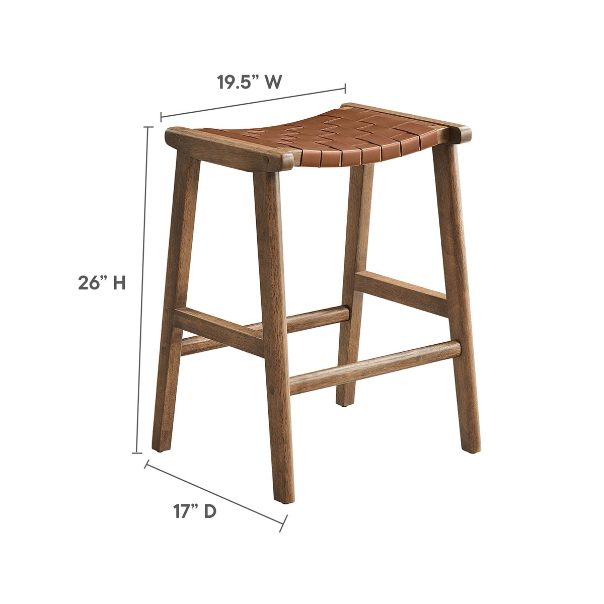 Saoirse Faux Leather Wood Counter Stool Set of 2 by Modway, photo 23 of 30