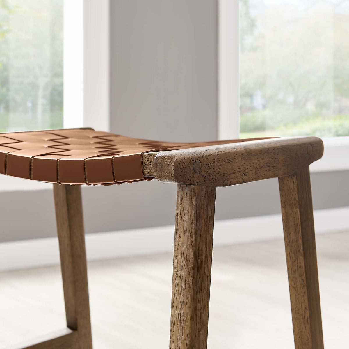 Saoirse Faux Leather Wood Counter Stool Set of 2 by Modway, photo 29 of 30