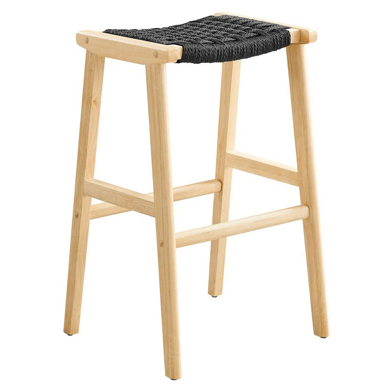 Saoirse Woven Rope Wood Bar Stool Set of 2 by Modway by HouseOfZazla