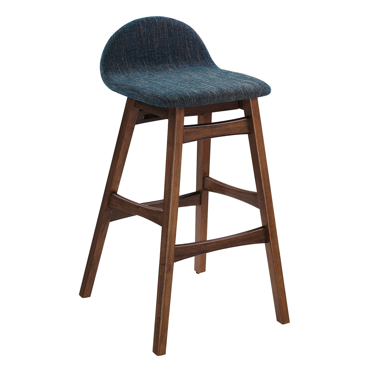 Juno Wood Bar Stool Set of 2 by Modway - Navy Fabric / Ivory Fabric