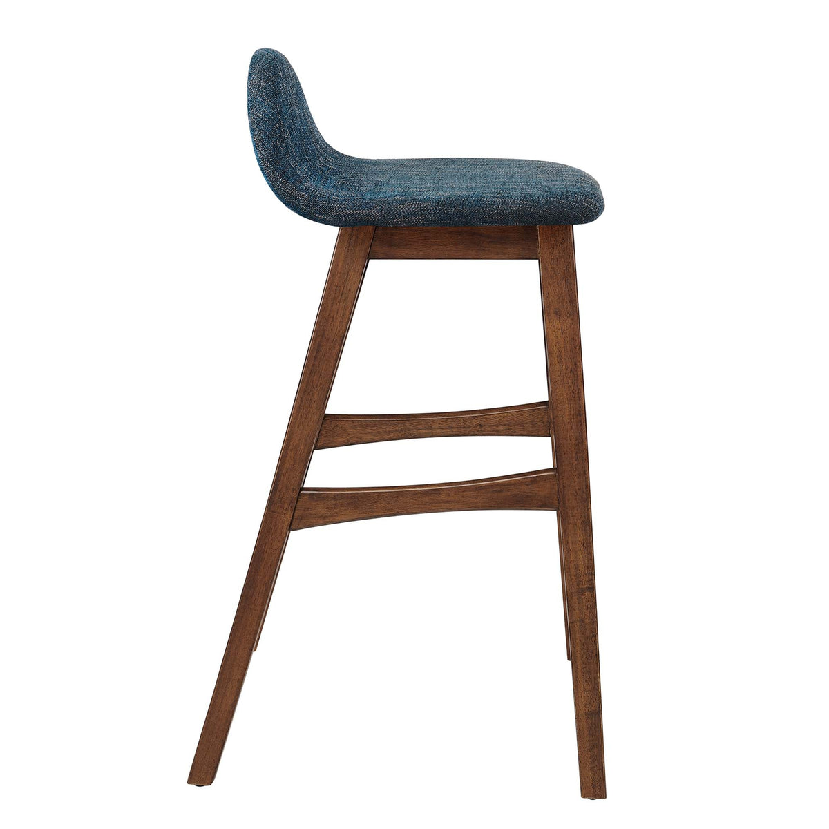 Juno Wood Bar Stool Set of 2 by Modway - Navy Fabric / Ivory Fabric, photo 4 of 20