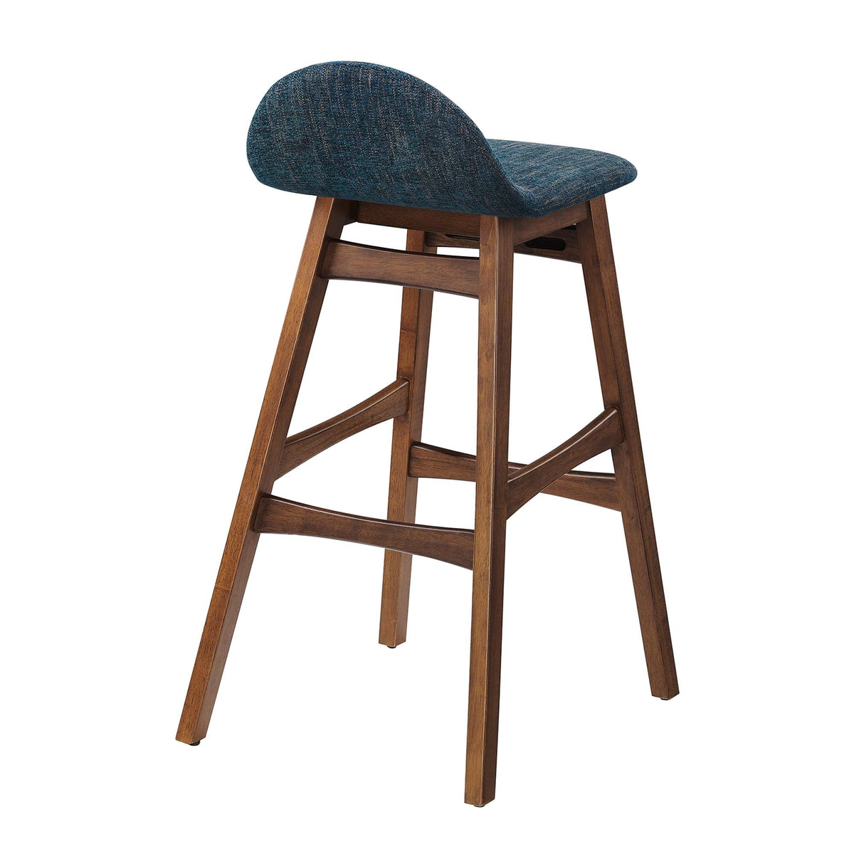 Juno Wood Bar Stool Set of 2 by Modway - Navy Fabric / Ivory Fabric, photo 5 of 20