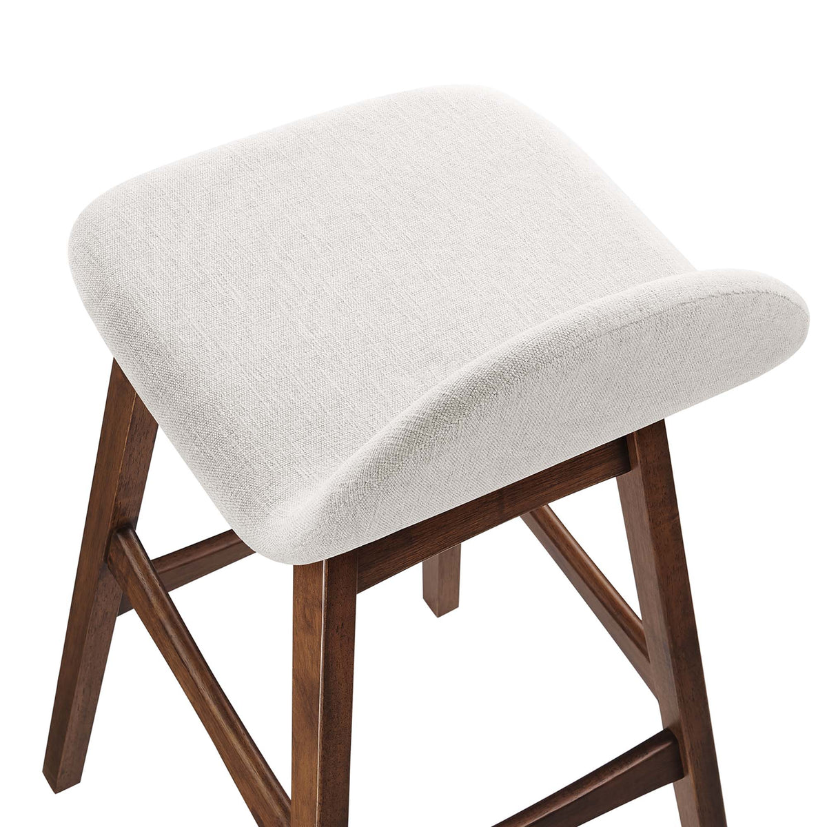 Juno Wood Bar Stool Set of 2 by Modway - Navy Fabric / Ivory Fabric, photo 17 of 20