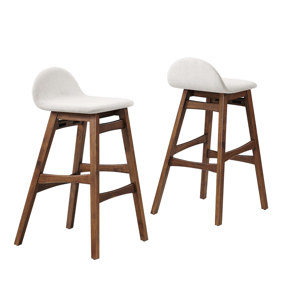 Juno Wood Bar Stool Set of 2 by Modway - Navy Fabric / Ivory Fabric, photo 18 of 20