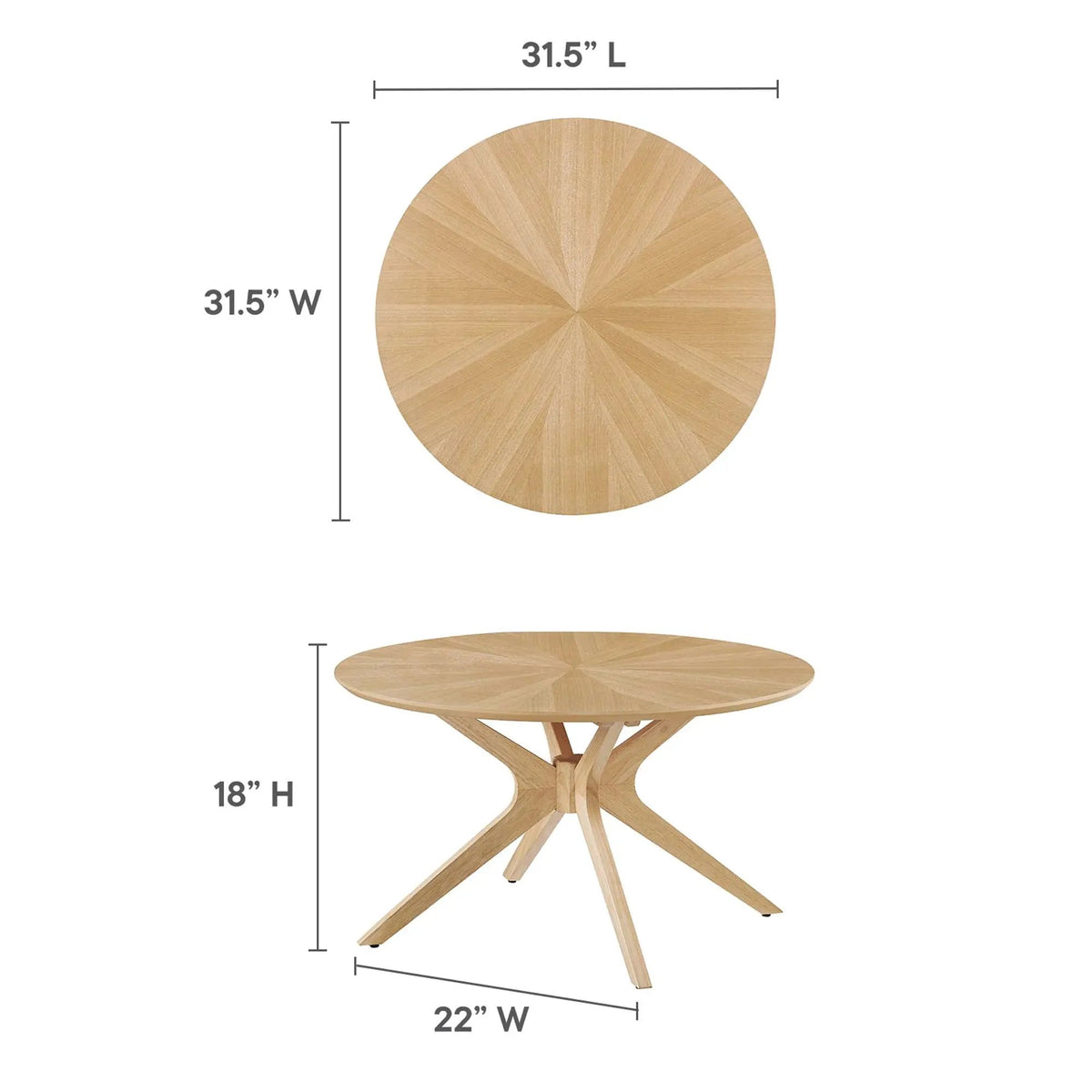 Crossroads Round Wood Coffee Table by Modway by HouseOfZazla