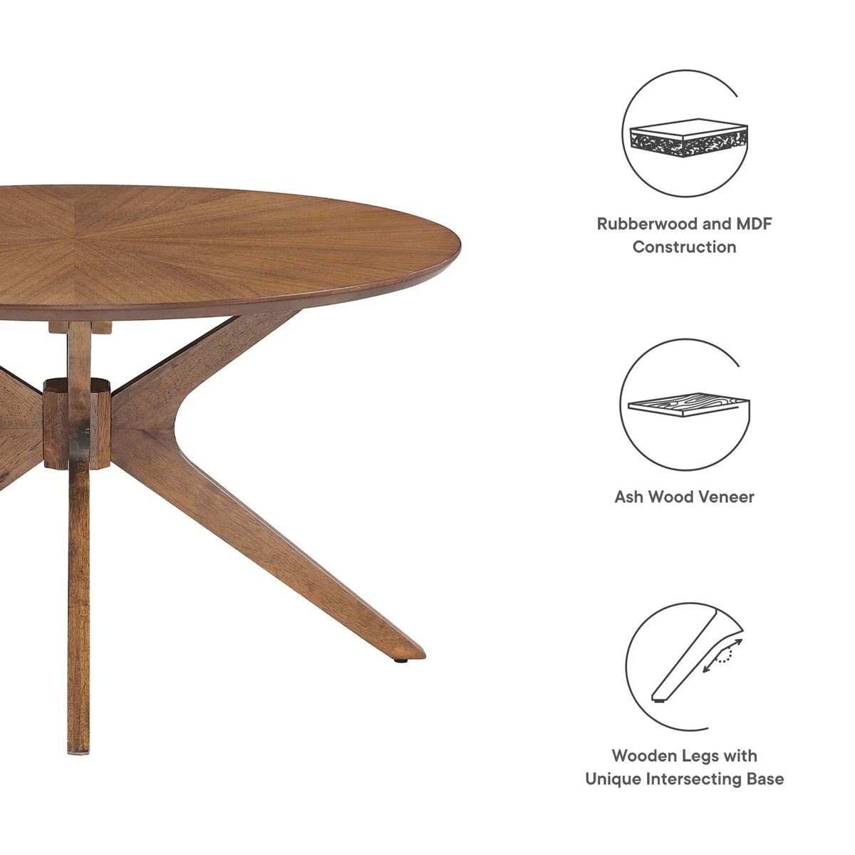 Crossroads Round Wood Coffee Table by Modway by HouseOfZazla